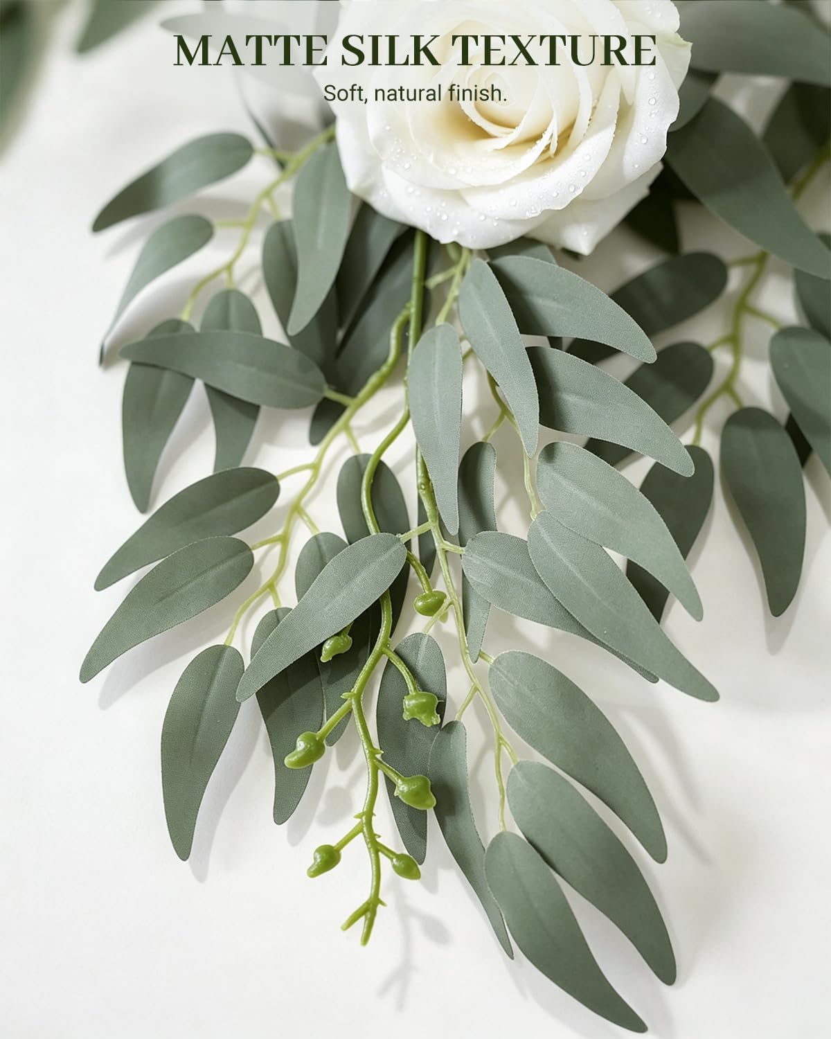 24Pcs Artificial Italian Ruscus Greenery 21" Long Stems, Gray Green | Real Touch Silk Leaves for DIY Wedding Arches, Bridal Bouquets, Centerpieces, Floral Arrangements & Home Vase Greenery Decor
