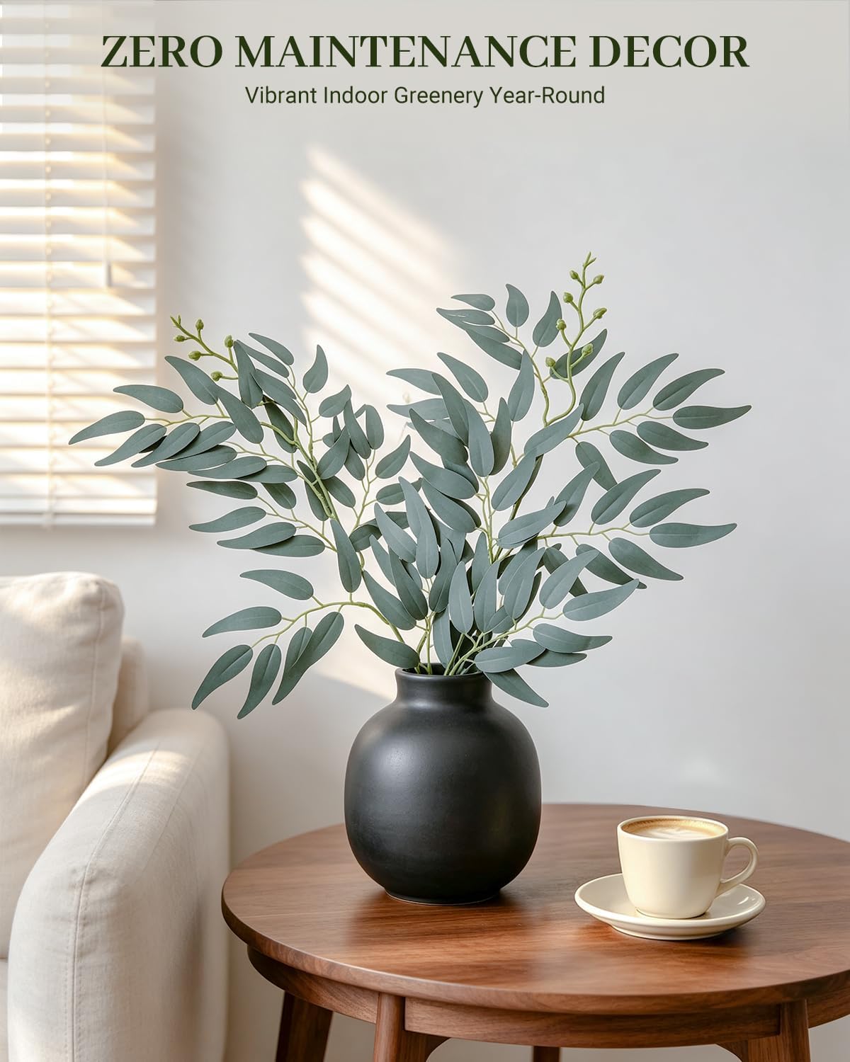 24Pcs Artificial Italian Ruscus Greenery 21" Long Stems, Gray Green | Real Touch Silk Leaves for DIY Wedding Arches, Bridal Bouquets, Centerpieces, Floral Arrangements & Home Vase Greenery Decor